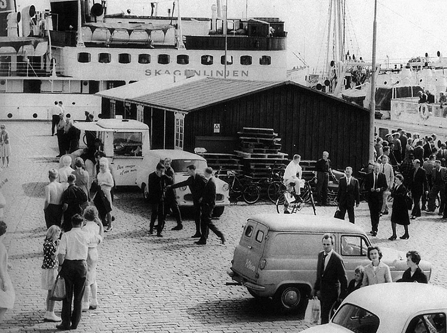 Historic black and white picture from harbour