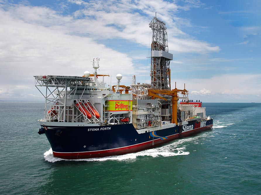 Drilling vessel at sea