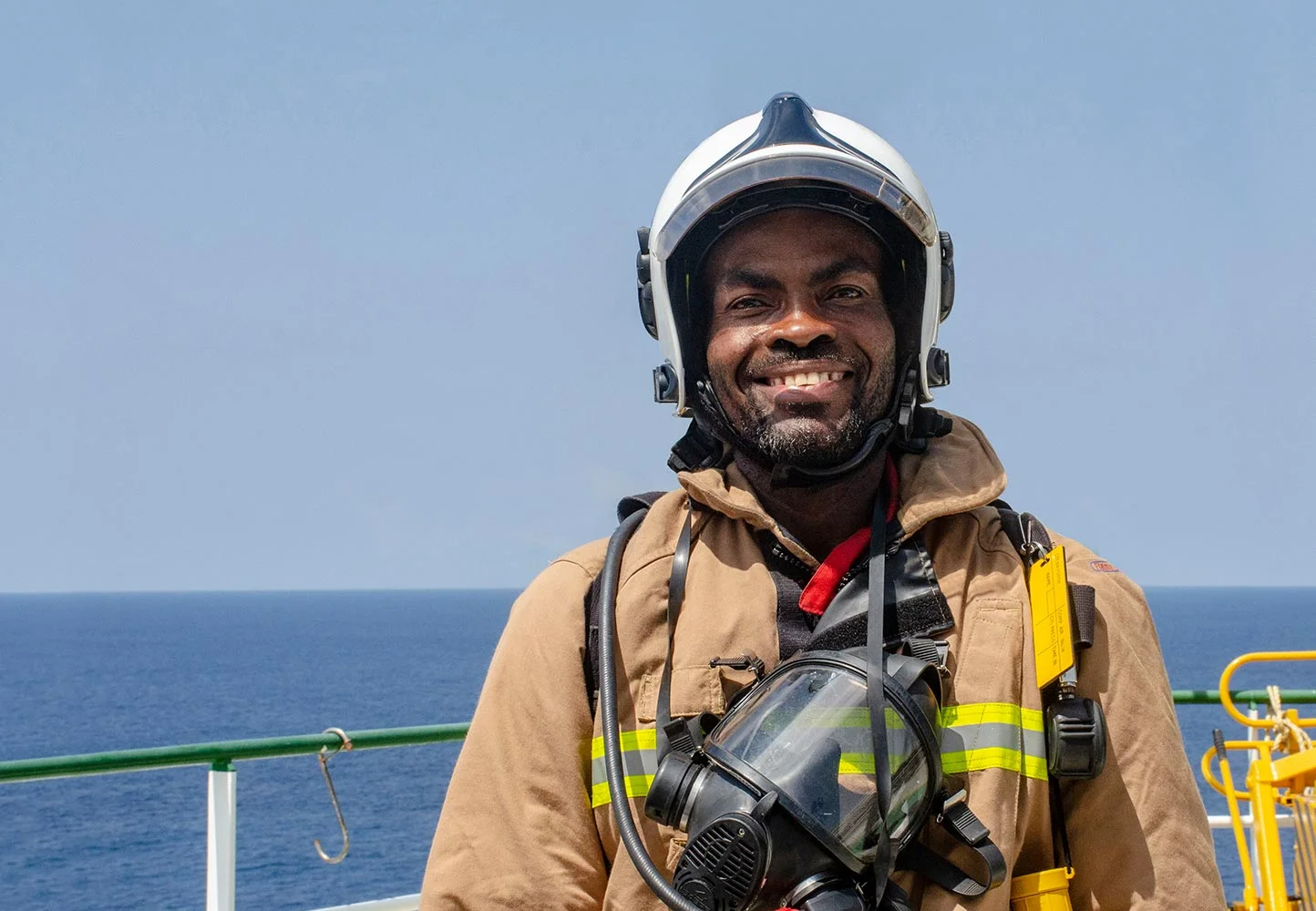 Smiling man on a ferry